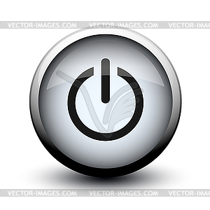 Button switch off on 2d - white & black vector clipart