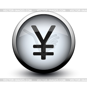 Button yen 2d - vector clip art