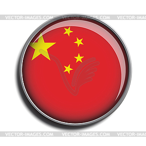 Flag icon web button china - vector clipart