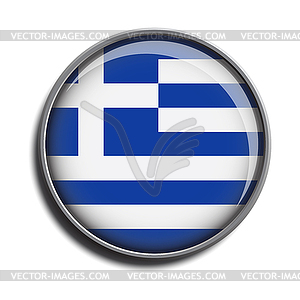 Flag icon web button greece - vector image