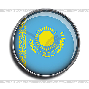 Flag icon web button kazakhstan - vector image