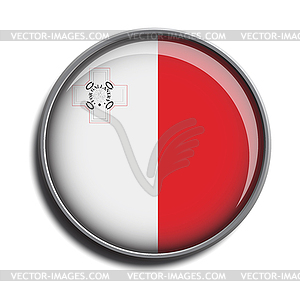 Значок флага веб-кнопка Мальта - иллюстрация в векторном формате