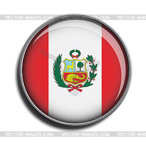 Flag icon web button peru - vector clipart