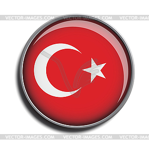 Flag icon web button turkey - vector clipart