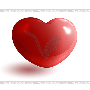 Red glossy heart 3d - vector clipart