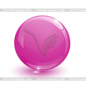 Pink glassy ball - vector clip art