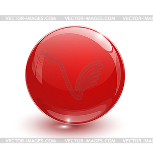 Red glassy ball - vector image