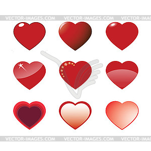 Набор сердечек - векторный клипарт / векторное изображение