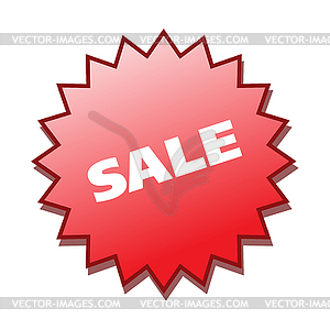 Large red sticker sale - vector clipart