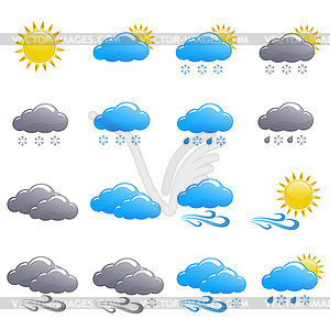 Weather icon set winter day - vector clipart / vector image