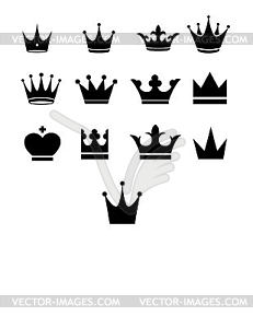 Designtnt vector flat crown icons - vector image