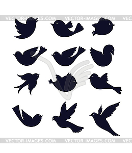 Designtnt vector simple birds  - vector clipart