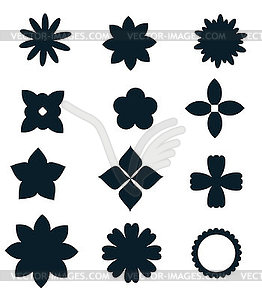 Designtnt vector simple flat flowers - vector image