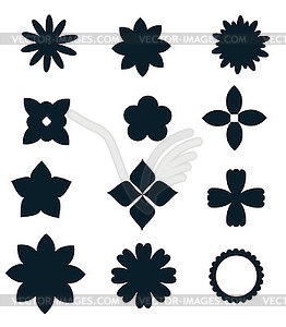 Designtnt vector simple flat flowers  - vector image