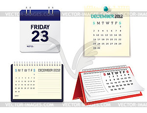 Designtnt vector calendar mockup - color vector clipart