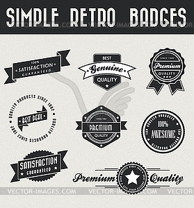 Simple retro badges - vector clipart