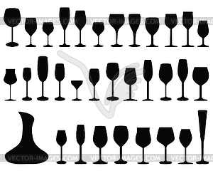 Glasses and bottles - vector image