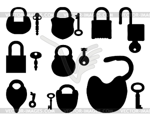 Padlock with keys - vector image