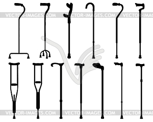 Sticks and crutches - vector clip art