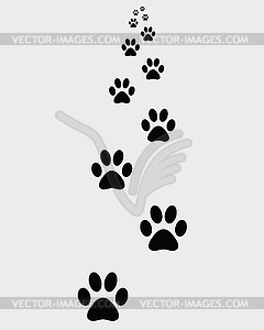 Prints of paws - white & black vector clipart