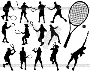 tennis player 3 - vector clip art