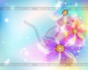 Beautiful abstract background with flowers - vector clip art