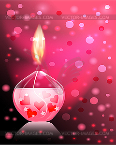 Candle romance - vector image