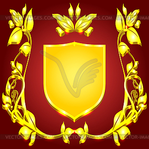 Coat of arms gold monogram - vector clip art