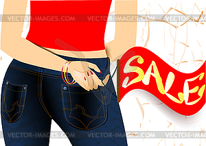 Happy shopping for girls - vector clip art