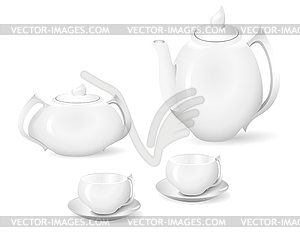 Посуда для чая и кофе - векторный клипарт Royalty-Free