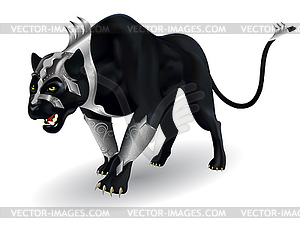 Militant black panther - vector image