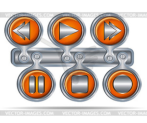 Значки кнопок для СМИ - векторизованное изображение
