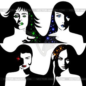 Abstract girl pattern - vector image