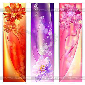 Beautiful abstract background with flowers banner - vector EPS clipart