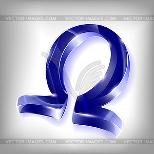 Letter of Greek omega alphabet - vector clipart