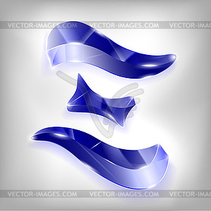 Letter of Greek xi alphabet - vector image