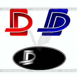 Элемент дизайна красная буква D - векторный дизайн
