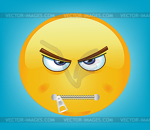 Mouth with zipper - vector image