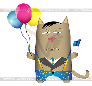 Euro cat - vector image