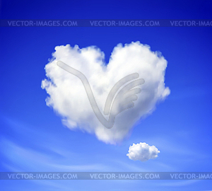 Heart shaped cloud - vector image