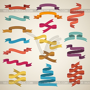 Retro styled ribbons - vector clip art