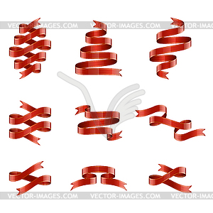 Red ribbons - vector image