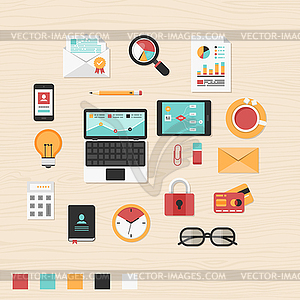 Business icons - vector image