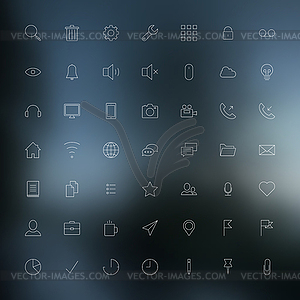 Thin icons - vector clipart