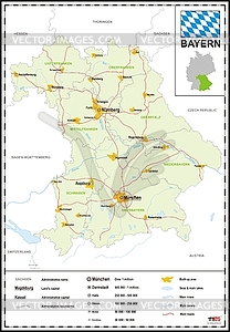 Карта Баварии - клипарт в векторном формате