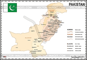 Map of Pakistan - vector clip art