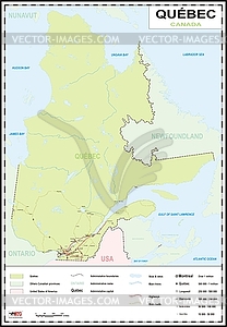 Карта провинции Квебек - изображение векторного клипарта