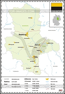 Map of Saxony-Anhalt - vector image