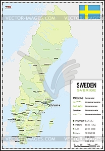 Map of Sweden - vector clipart