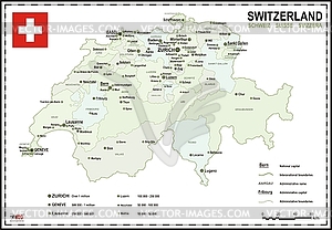Map of Switzerland - vector clip art